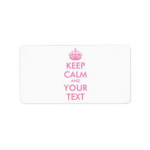 Personalised KEEP CALM and YOUR TEXT - pale pink Label