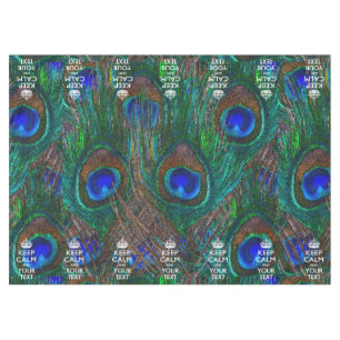 Personalised Keep Calm And Your Text Peacock Tablecloth