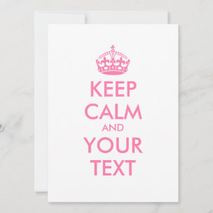 Personalised KEEP CALM and YOUR TEXT - pink words