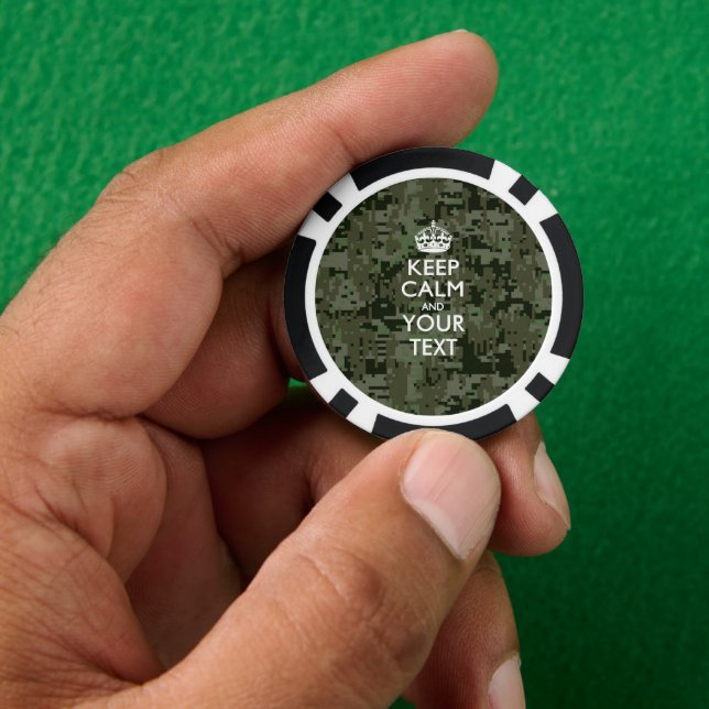 Personalised KEEP CALM AND Your Text Poker Chips (Hand)