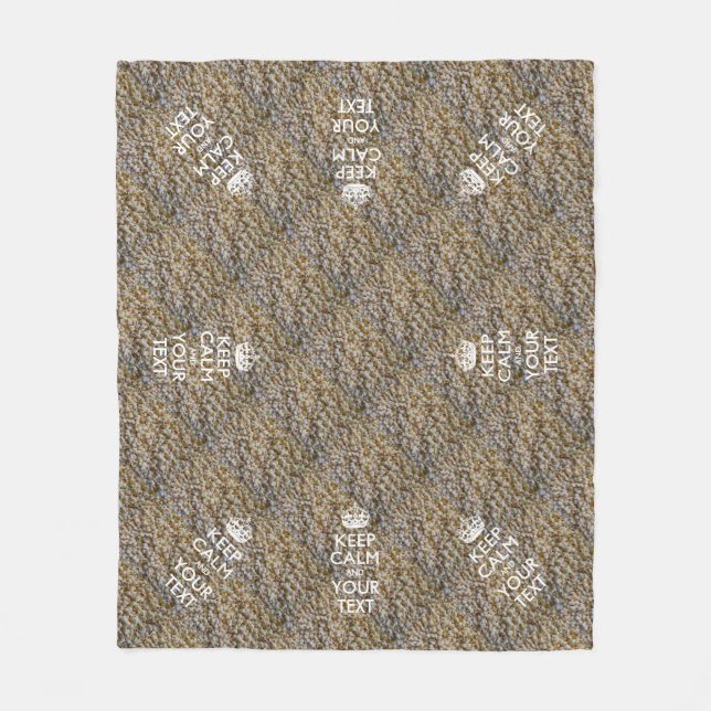 Personalised Keep Calm And Your Text Popcorn Fleece Blanket (Front)