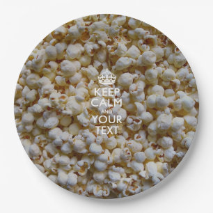 Personalised Keep Calm And Your Text Popcorn Paper Plate