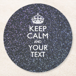 Personalised KEEP CALM AND Your Text Print Round Paper Coaster