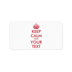 Personalised KEEP CALM and YOUR TEXT - red Label