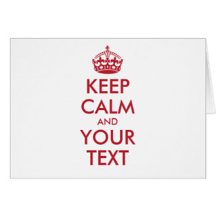 Personalised KEEP CALM and YOUR TEXT red words