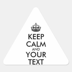 Personalised KEEP CALM and YOUR TEXT Triangle Sticker