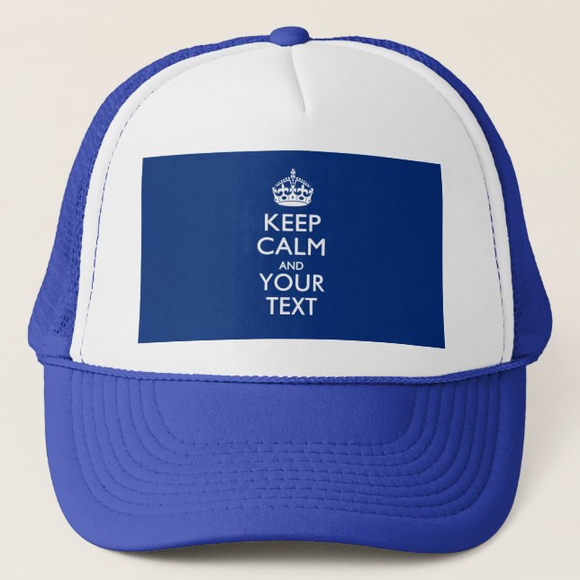 Personalised KEEP CALM AND Your Text Trucker Hat (Front)