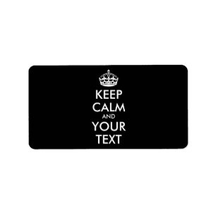 Personalised KEEP CALM and YOUR TEXT - white Label