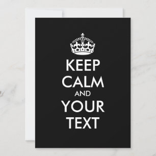 Personalised KEEP CALM and YOUR TEXT - white words