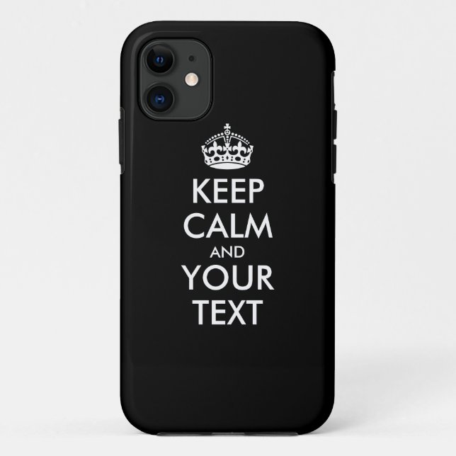 Personalised KEEP CALM and YOUR TEXT - white words Case-Mate iPhone Case (Back)