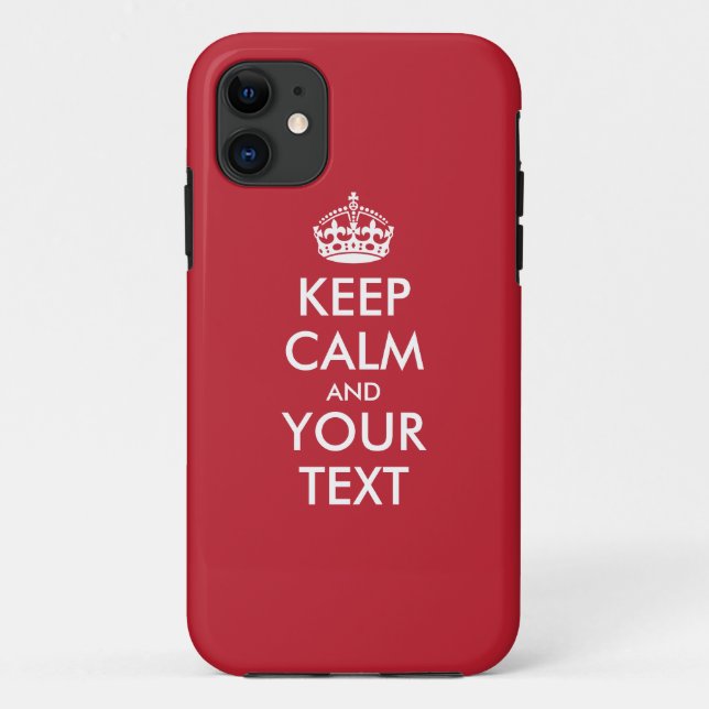 Personalised KEEP CALM and YOUR TEXT - white words Case-Mate iPhone Case (Back)