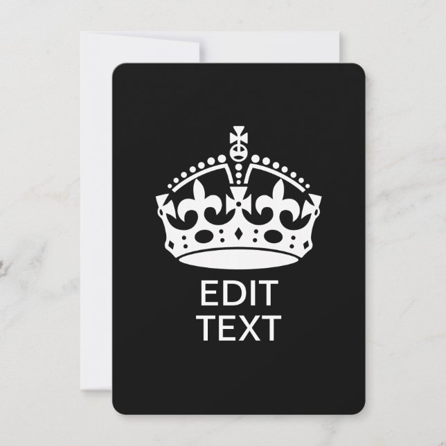 Personalised KEEP CALM CROWN Edit Text (Front)