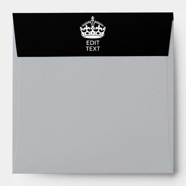 Personalised KEEP CALM CROWN Edit Text Envelope (Back (Top Flap))