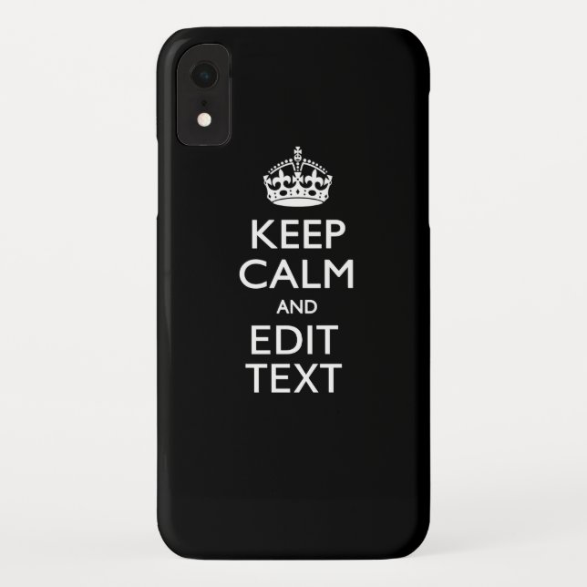 Personalised KEEP CALM Have Your Text on Black Case-Mate iPhone Case (Back)