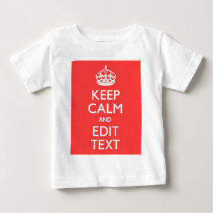 Personalised KEEP CALM Your Text in Coral Baby T-Shirt