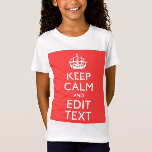 Personalised KEEP CALM Your Text in Coral T-Shirt