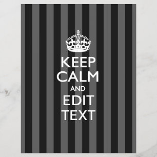Personalised KEEP CALM Your Text on Black Stripes Flyer