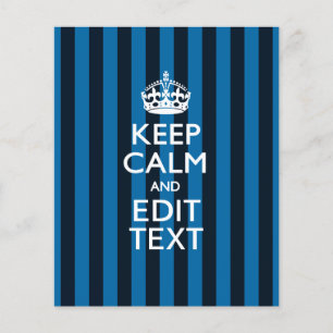 Personalised KEEP CALM Your Text on Blue Stripes Flyer
