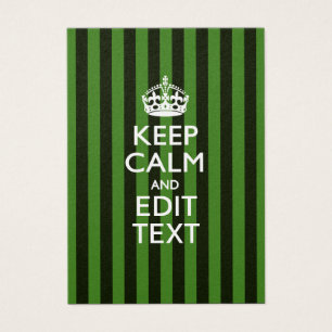 Personalised KEEP CALM Your Text on Green Stripes