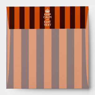 Personalised KEEP CALM Your Text on Orange Stripes Envelope