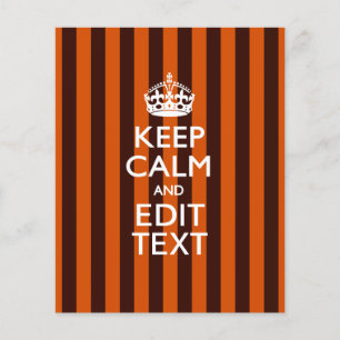 Personalised KEEP CALM Your Text on Orange Stripes Flyer