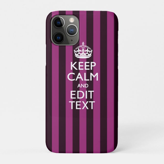 Personalised KEEP CALM Your Text on Pink Fuchsia Case-Mate iPhone Case (Back)
