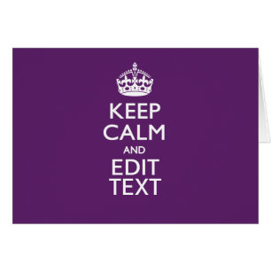 Personalised KEEP CALM Your Text on Purple Decor