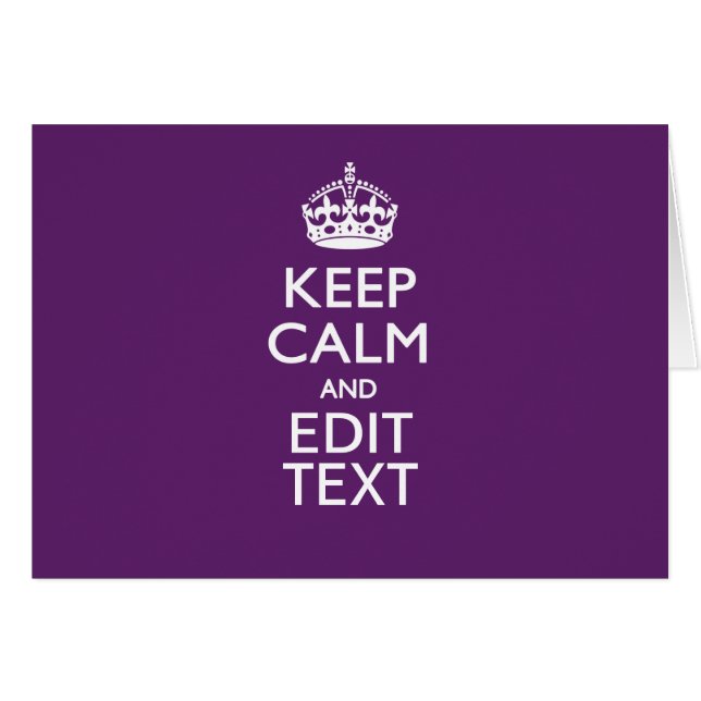 Personalised KEEP CALM Your Text on Purple Decor (Front Horizontal)