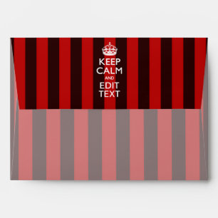 Personalised KEEP CALM Your Text on Red Stripes Envelope