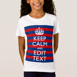 Personalised KEEP CALM Your Text on Stripes T-Shirt