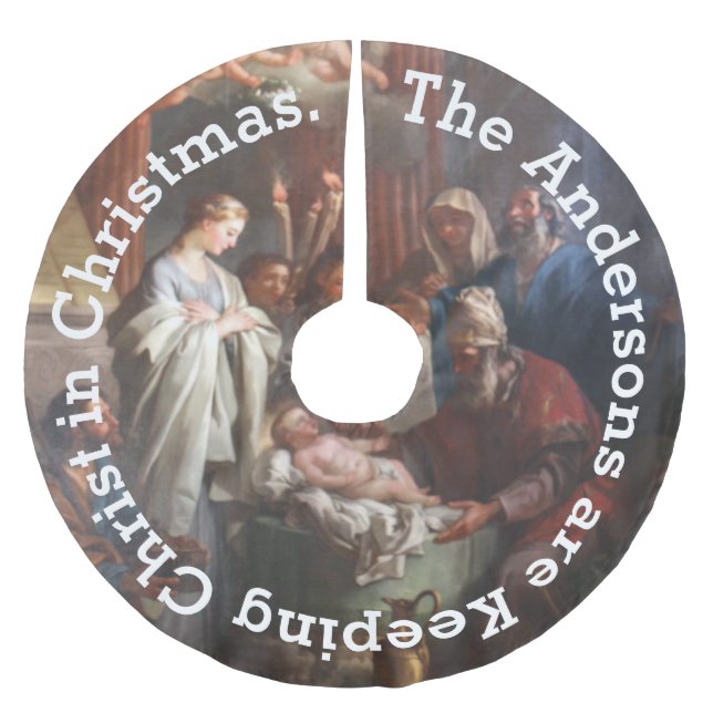 Personalised Keep Christ in Christmas Tree Skirt (Front)