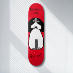 Personalised "Keep Out" Dog Room Sign Skateboard<br><div class="desc">Add a playful touch to your space with this custom "Keep Out" Dog Room Sign Skateboard Deck. Perfect for dog lovers and skateboarding enthusiasts alike, this deck features a cute black-and-white dog illustration on vibrant backgrounds. The messages "Alexander's Room" and "Keep Out!" clarify whose space this is, adding a fun...</div>