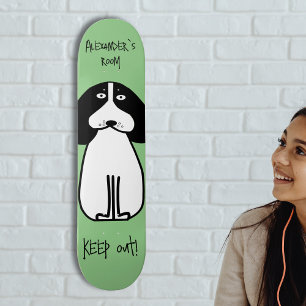 Personalised "Keep Out" Dog Room Sign Skateboard