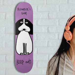 Personalised "Keep Out" Dog Room Sign Skateboard