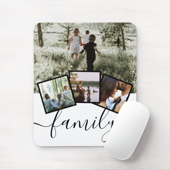 Personalised Keepsake 4 Photo Collage Family Mouse Mat (With Mouse)
