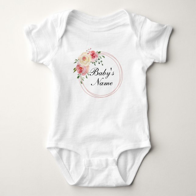 Personalised Keepsake Baby Name  Baby Bodysuit (Front)