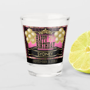 Personalised Keepsake Happy Birthday - Pink Shot Glass