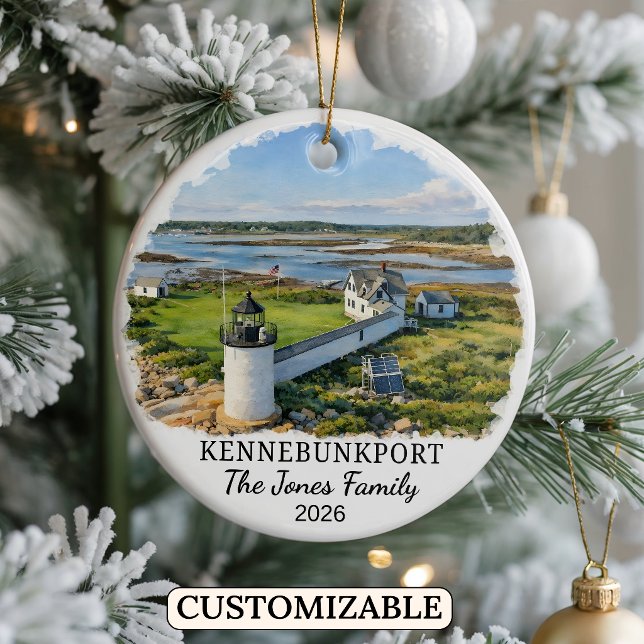 Personalised Kennebunkport Ornament, Custom Maine Ceramic Tree Decoration (Creator Uploaded)