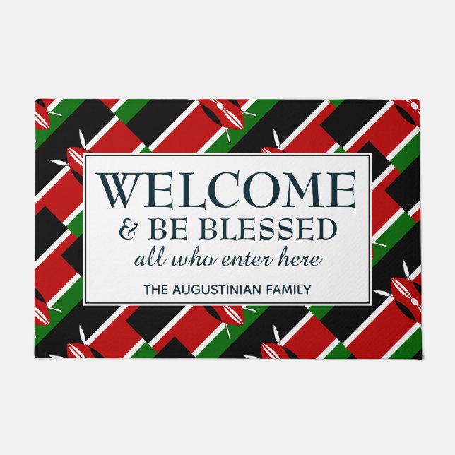 Personalised KENYA Welcome Doormat (Front)