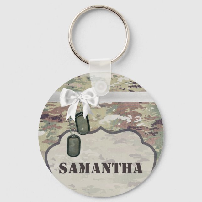 Personalised Key Chain Army OCP Camo Uniform Camof (Front)