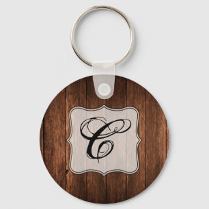 Personalised Key Chain Barn Wood Country Rustic