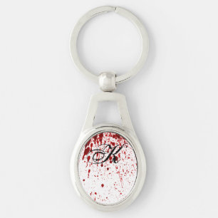 Personalised Key Chain Blood Splatter Vampire Goth