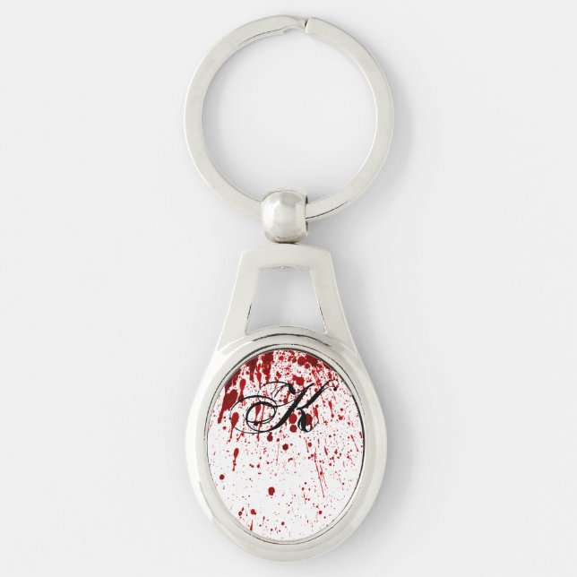 Personalised Key Chain Blood Splatter Vampire Goth (Front)