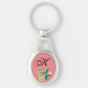 Personalised Key Chain Bohemian Cactus Succulents