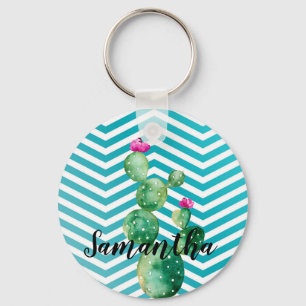 Personalised Key Chain Boho Cacti Cactus Succulent