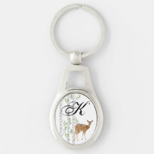 Personalised Key Chain Deer Doe Buck Forest Woodla