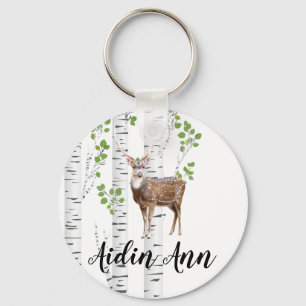 Personalised Key Chain Deer Doe Buck Woodland Hunt