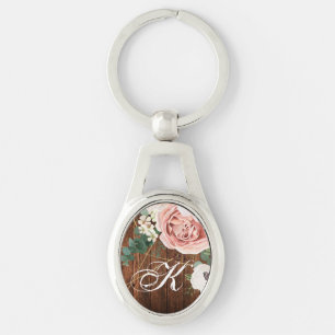 Personalised Key Chain Geometric Garden Rose Barn