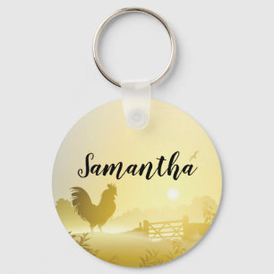Personalised Key Chain Sunny Morning Farm Country
