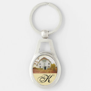 Personalised Key Chain Sunset Barn Country Rustic